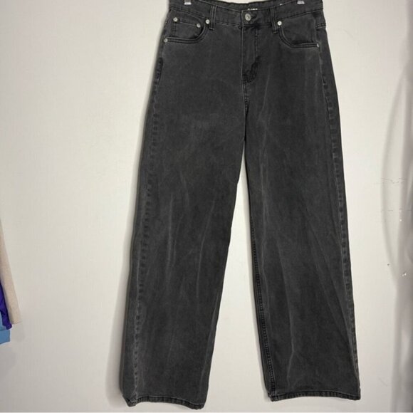 Refuge Denim High Waist Loose Fit Baggy Black Retro Jeans, size 5 - Picture 2 of 12